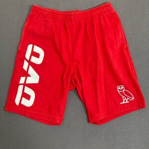 OVO Octobers Very Own Shorts Men's Size Medium Red Owl Drake Hip Hop Drawstring